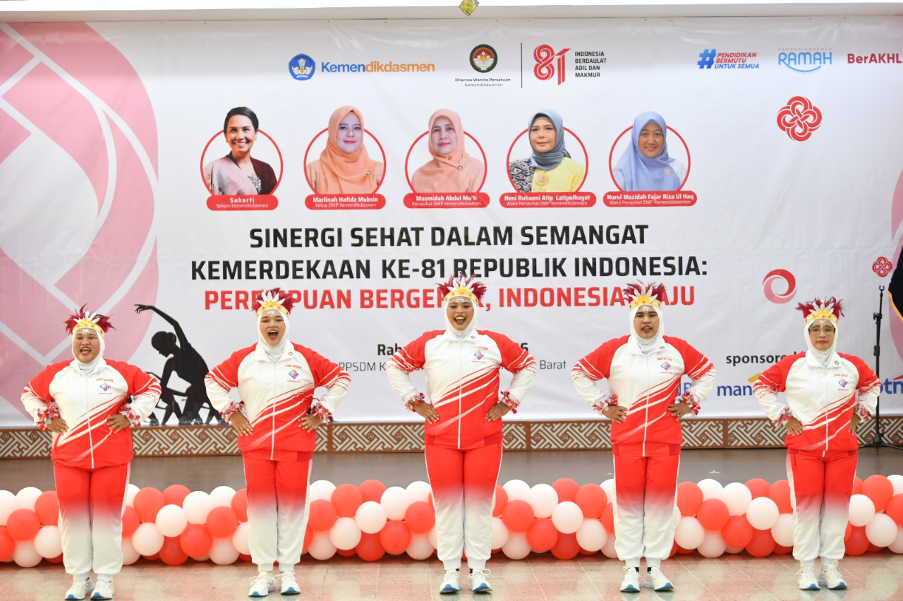 Lomba Senam Kreasi DWP Kemendikdasmen Warnai Peringatan HUT RI ke-81